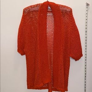 Orange cardigan plus size shawl